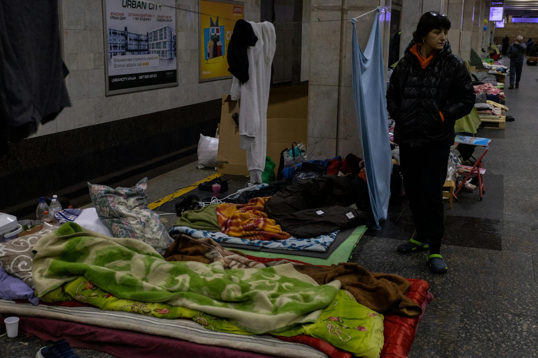 refugees sleeping at station